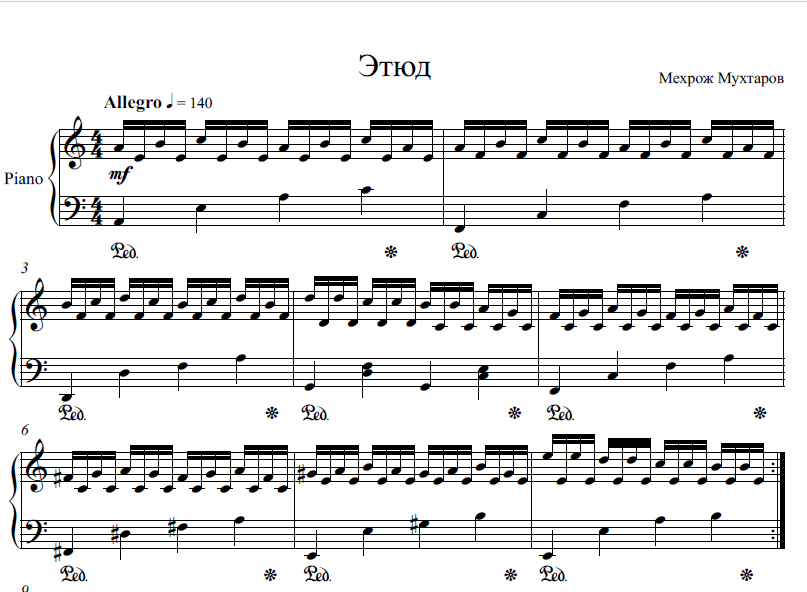 Etyud a moll (Fortepiano uchun)