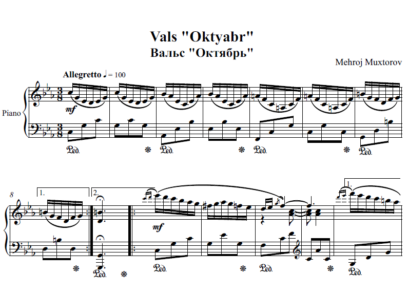 Vals "Oktyabr" (fortepiano uchun)