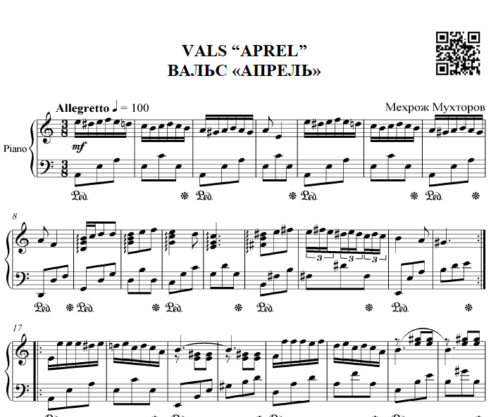 Vals "Aprel" (Fortepiano uchun)