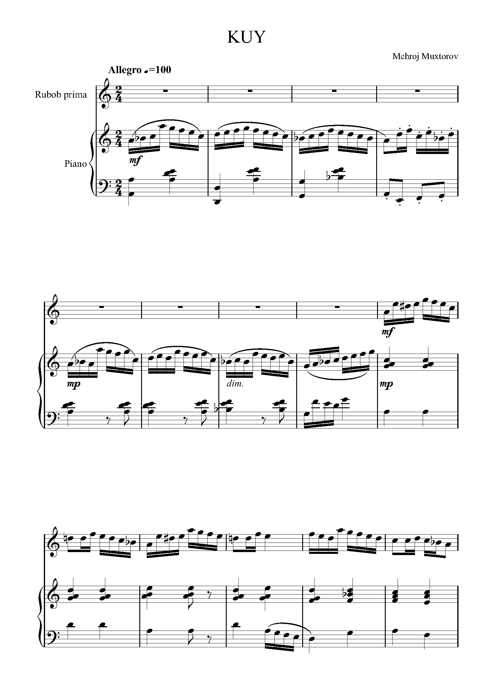 Kuy (Rubob prima va fortepiano uchun) - Mehroj Muxtorov