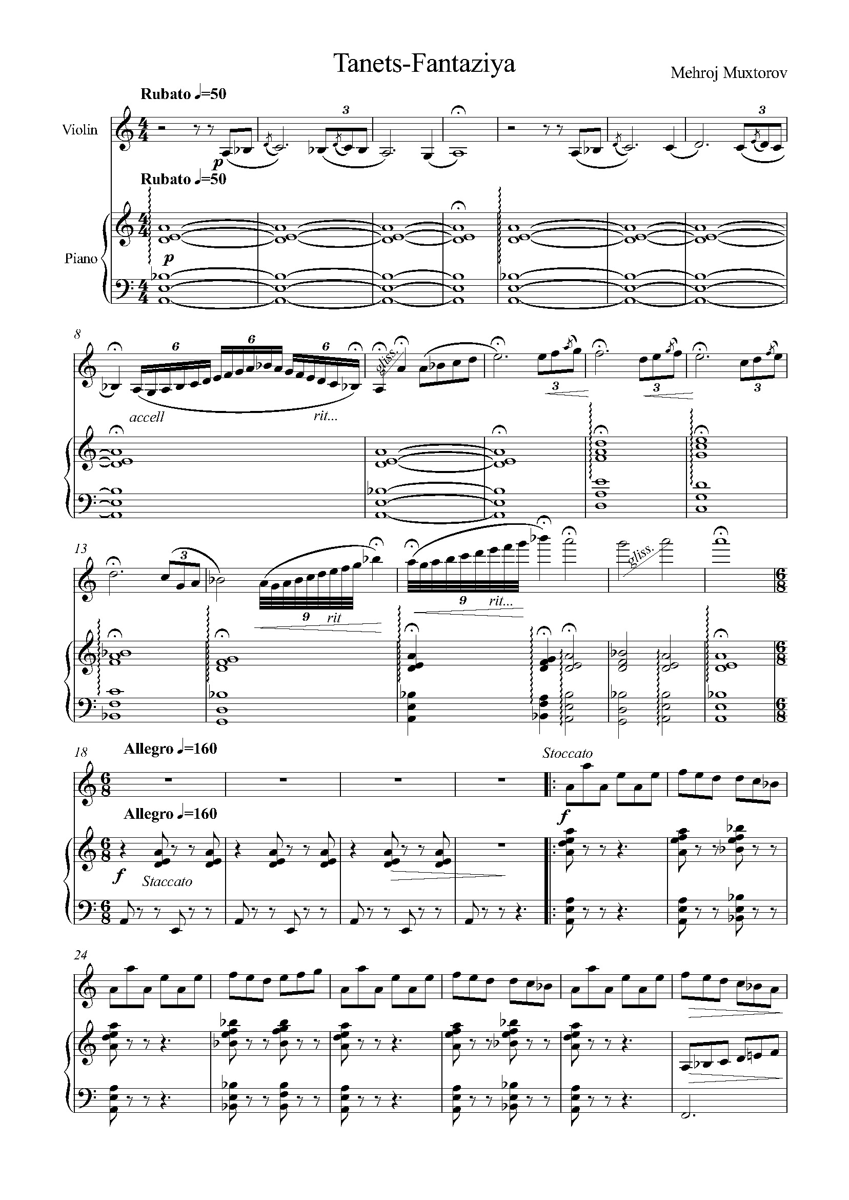 Raqs-fantaziya(Skripka va fortepiano uchun) - Mehroj Muxtorov