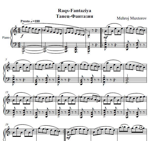 RAQS-FANTAZIYA (FORTEPIANO UCHUN)