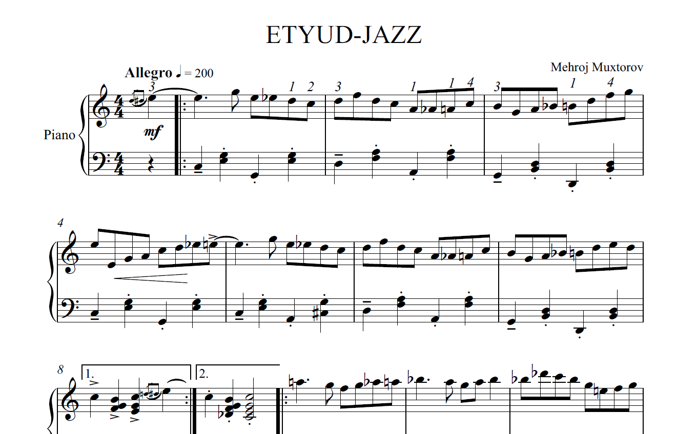 ETYUD-JAZZ (FORTEPIANO UCHUN)